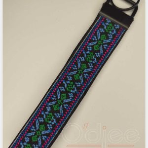 sleutelhanger zwart blauw roze